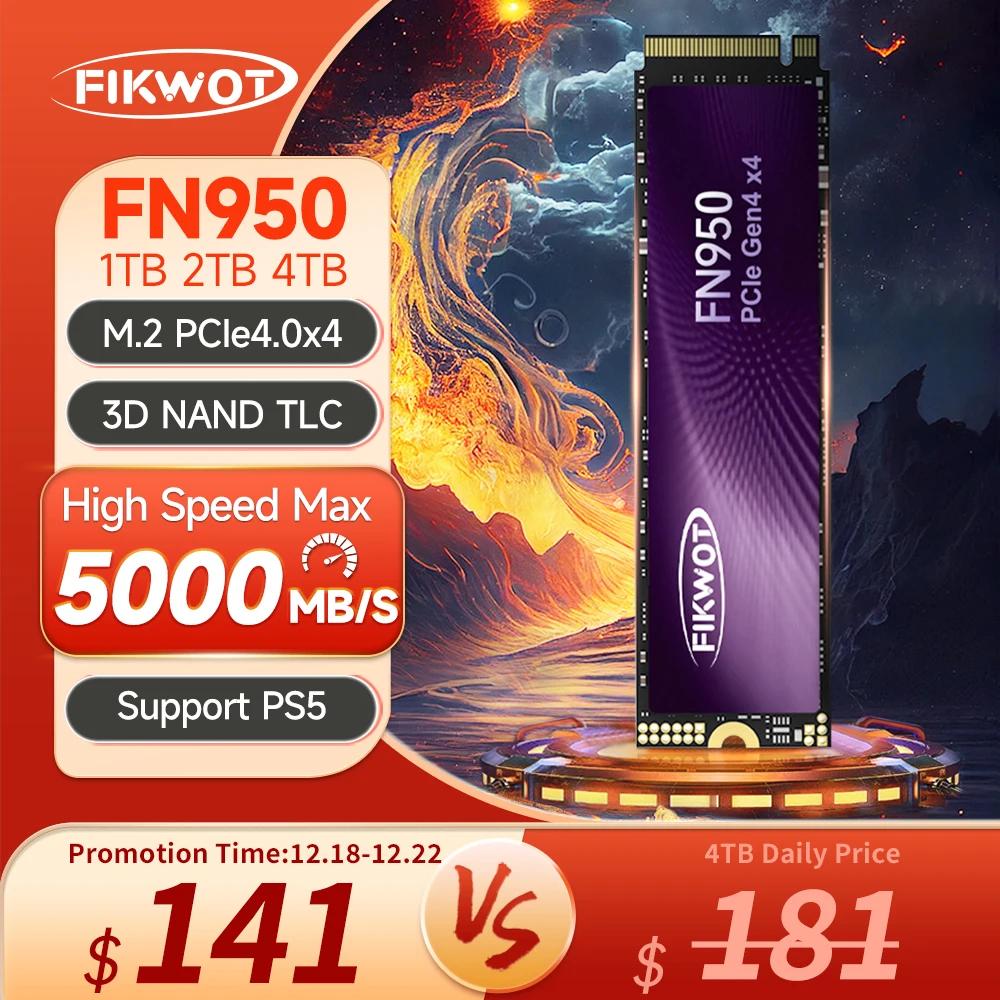 Fikwot ϵ ̺  ָ Ʈ ̺, PS5 Ʈ PC, FN950 M.2 SSD, 1TB, 2TB, 4TB, 5000 MB/s, PCIe4.0 x 4 NVMe M.2 2280 SSD